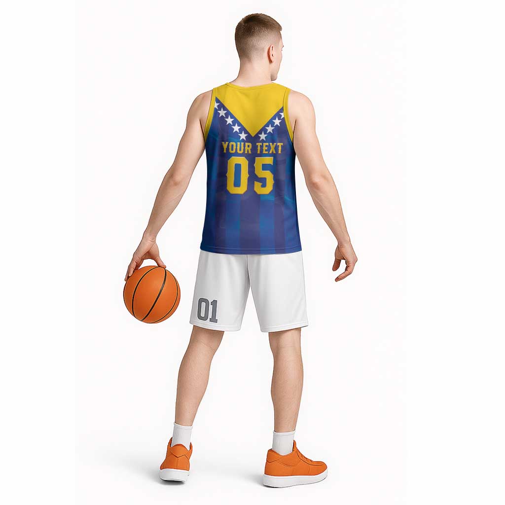 Custom Football 2026 Bosnia And Herzegovina Basketball Jersey Trophy Style