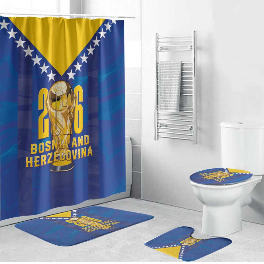 Football 2026 Bosnia And Herzegovina Bathroom Set Trophy Style