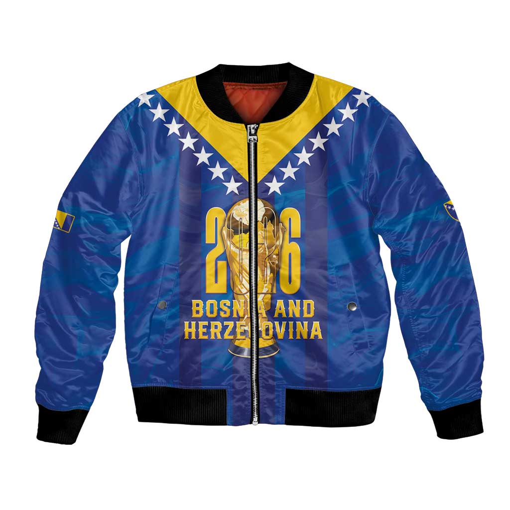 Custom Football 2026 Bosnia And Herzegovina Bomber Jacket Trophy Style