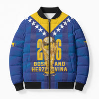 Custom Football 2026 Bosnia And Herzegovina Bomber Puffer Jacket Trophy Style