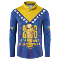 Custom Football 2026 Bosnia And Herzegovina Button Sweatshirt Trophy Style
