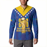 Custom Football 2026 Bosnia And Herzegovina Button Sweatshirt Trophy Style