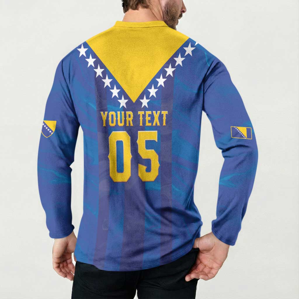Custom Football 2026 Bosnia And Herzegovina Button Sweatshirt Trophy Style