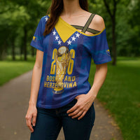 Custom Football 2026 Bosnia And Herzegovina Cross Shoulder Shirt Trophy Style