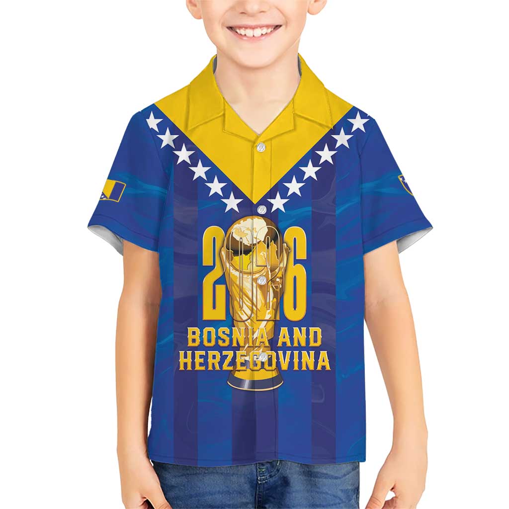 Custom Football 2026 Bosnia And Herzegovina Hawaiian Shirt Trophy Style