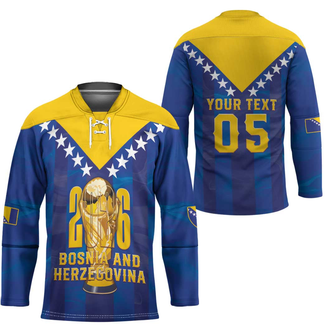 Custom Football 2026 Bosnia And Herzegovina Hockey Jersey Trophy Style