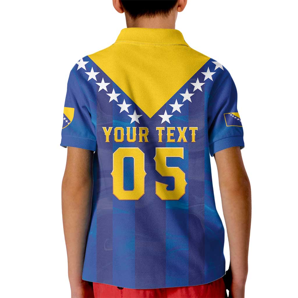 Custom Football 2026 Bosnia And Herzegovina Kid Polo Shirt Trophy Style