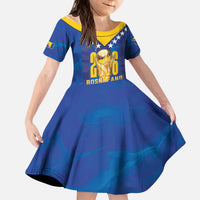 Custom Football 2026 Bosnia And Herzegovina Kid Short Sleeve Dress Trophy Style
