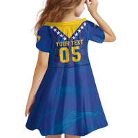 Custom Football 2026 Bosnia And Herzegovina Kid Short Sleeve Dress Trophy Style
