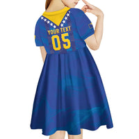 Custom Football 2026 Bosnia And Herzegovina Kid Short Sleeve Dress Trophy Style