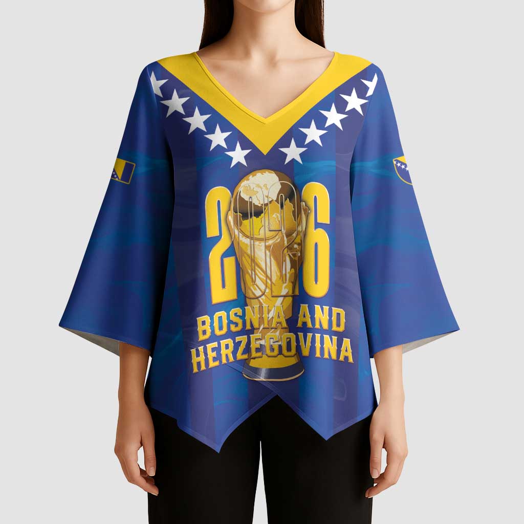 Custom Football 2026 Bosnia And Herzegovina Kimono Sleeve Blouse Trophy Style