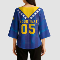 Custom Football 2026 Bosnia And Herzegovina Kimono Sleeve Blouse Trophy Style