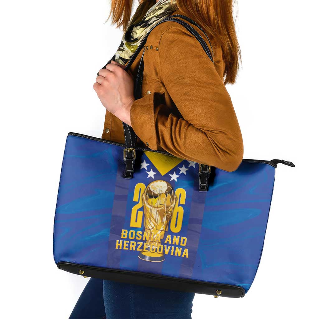 Football 2026 Bosnia And Herzegovina Leather Tote Bag Trophy Style