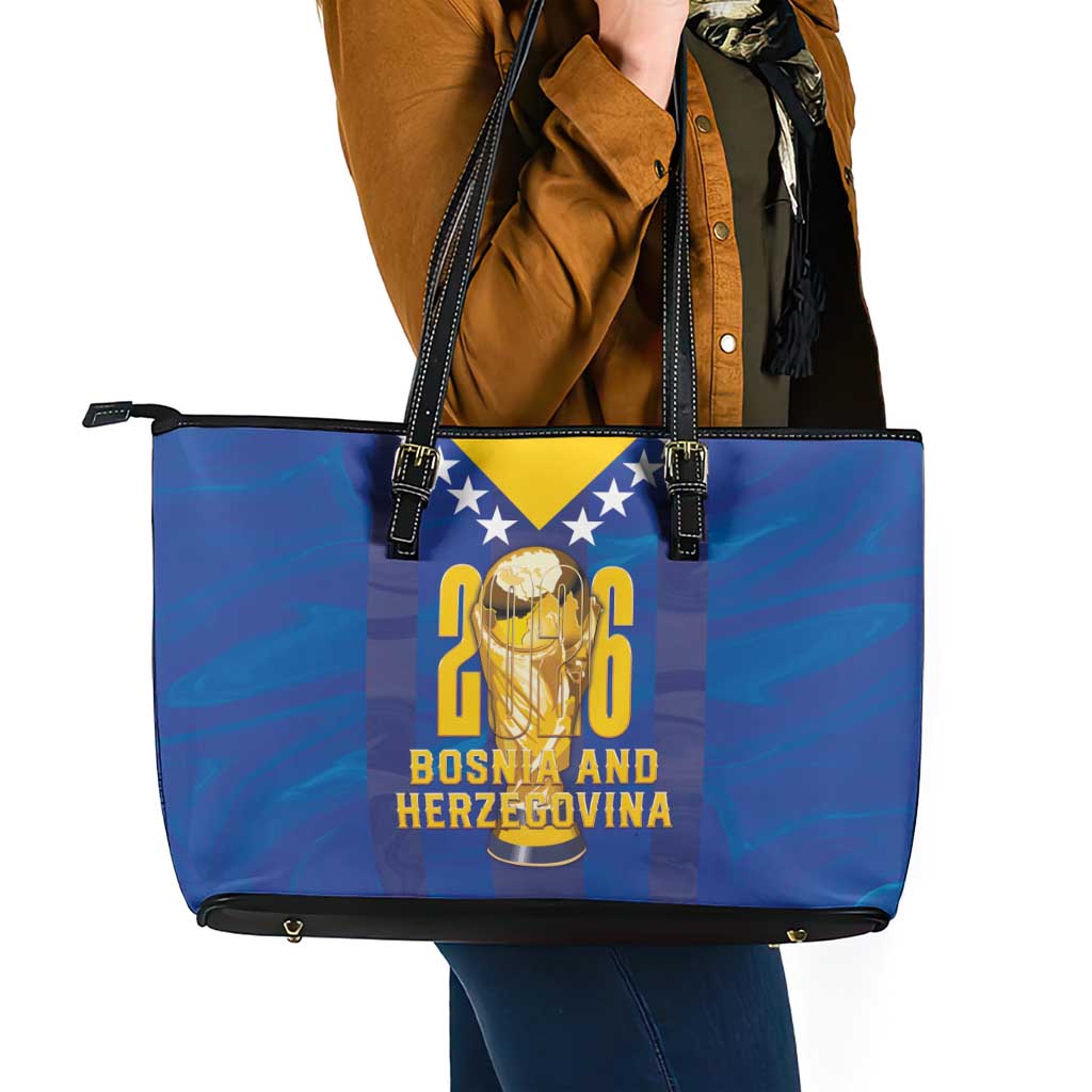 Football 2026 Bosnia And Herzegovina Leather Tote Bag Trophy Style