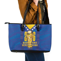 Football 2026 Bosnia And Herzegovina Leather Tote Bag Trophy Style