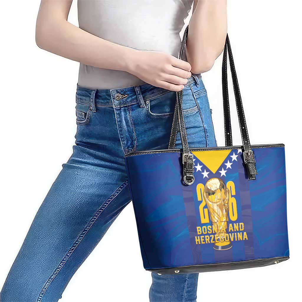 Football 2026 Bosnia And Herzegovina Leather Tote Bag Trophy Style