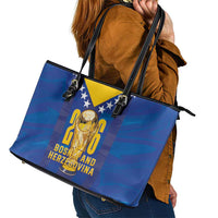 Football 2026 Bosnia And Herzegovina Leather Tote Bag Trophy Style