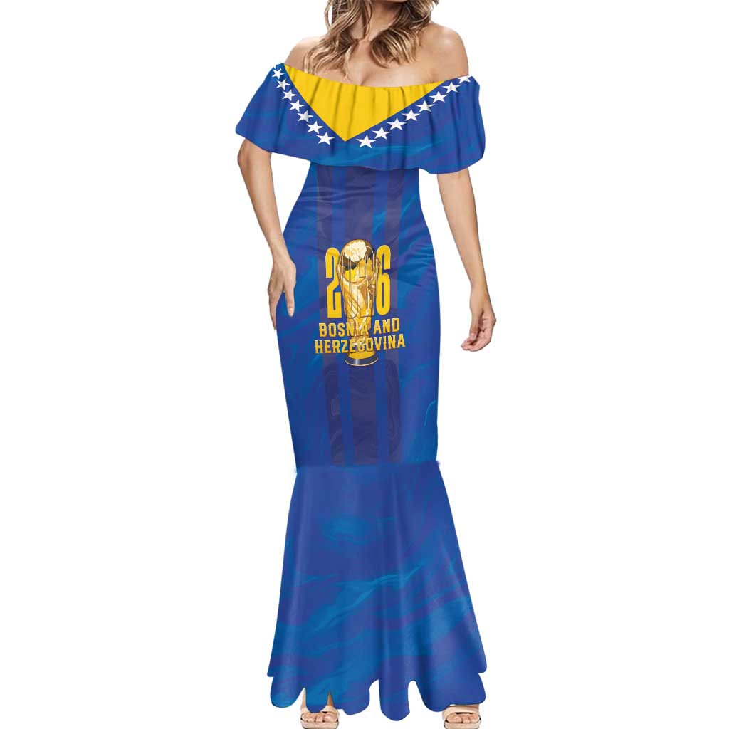 Custom Football 2026 Bosnia And Herzegovina Mermaid Dress Trophy Style