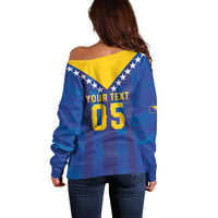 Custom Football 2026 Bosnia And Herzegovina Off Shoulder Sweater Trophy Style