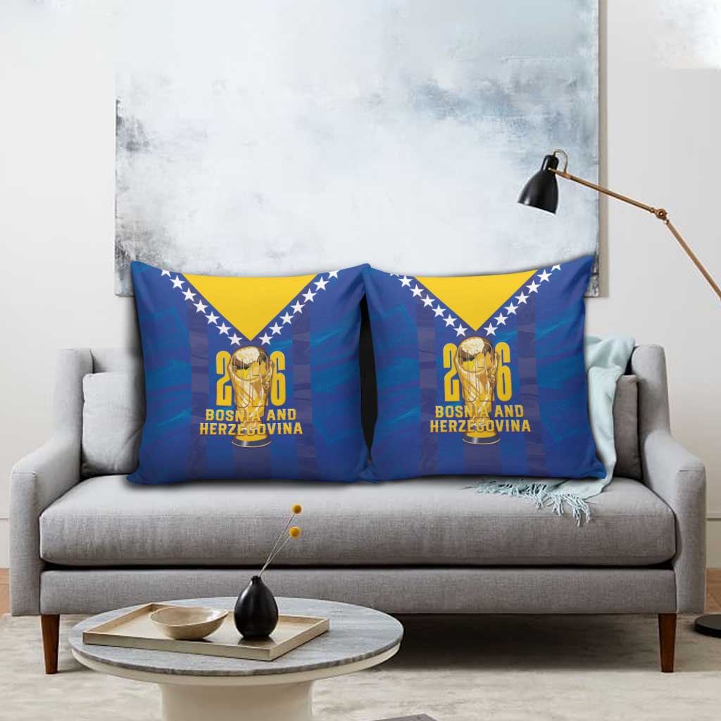 Football 2026 Bosnia And Herzegovina Pillow Cover Trophy Style