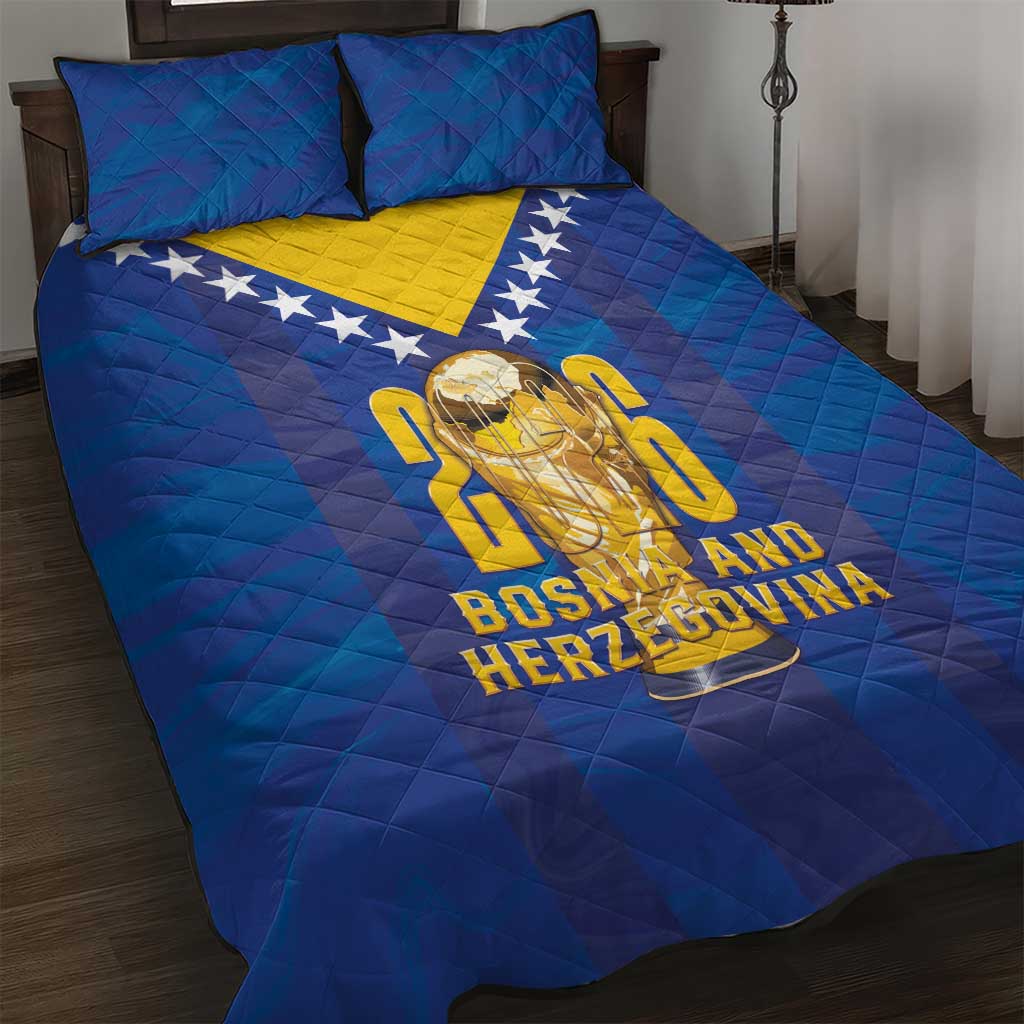 Football 2026 Bosnia And Herzegovina Quilt Bed Set Trophy Style