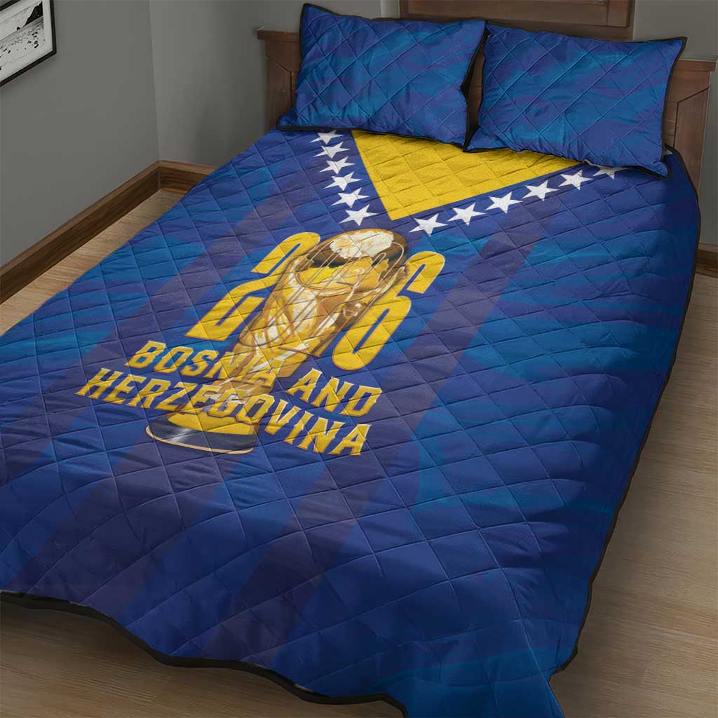 Football 2026 Bosnia And Herzegovina Quilt Bed Set Trophy Style
