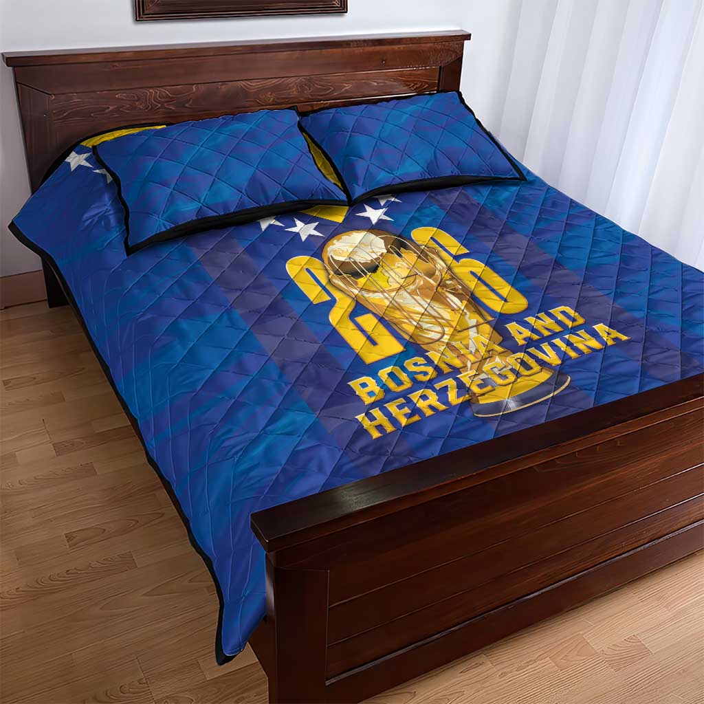 Football 2026 Bosnia And Herzegovina Quilt Bed Set Trophy Style