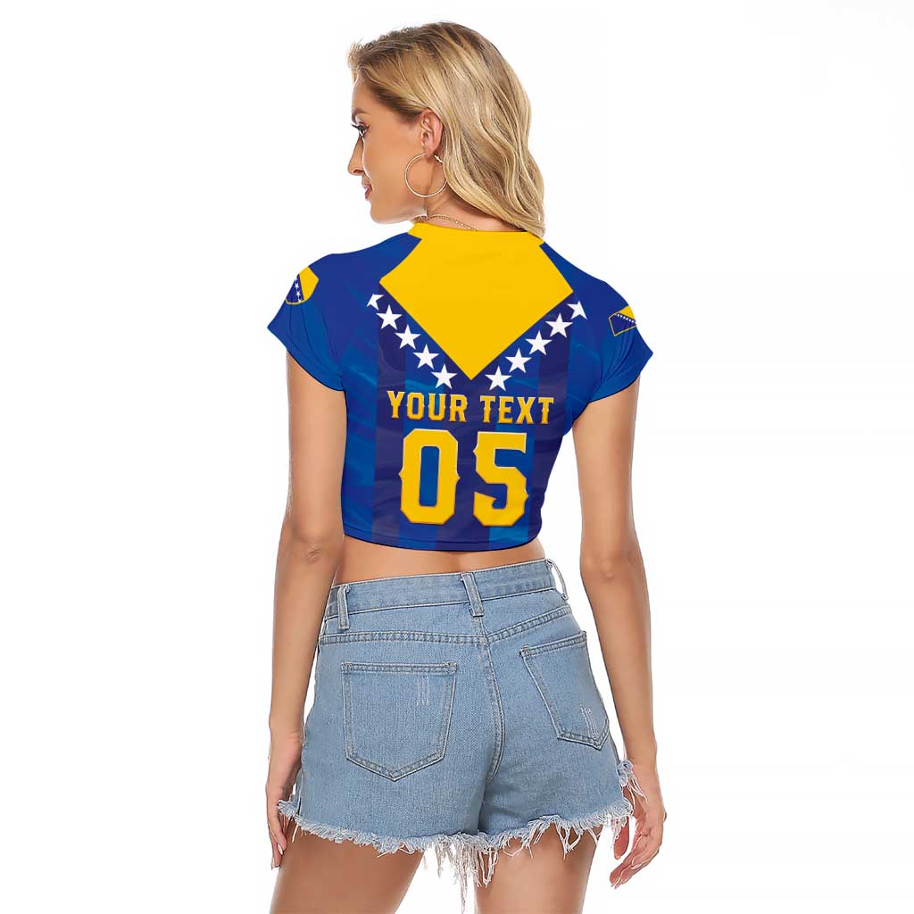 Custom Football 2026 Bosnia And Herzegovina Raglan Cropped T Shirt Trophy Style