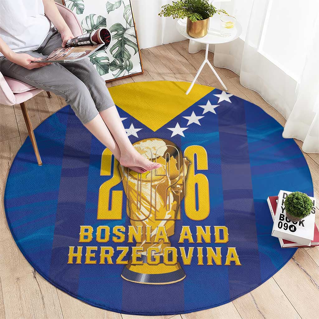 Football 2026 Bosnia And Herzegovina Round Carpet Trophy Style