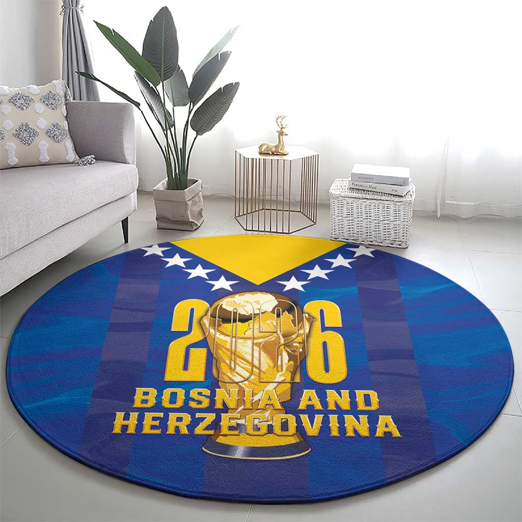 Football 2026 Bosnia And Herzegovina Round Carpet Trophy Style