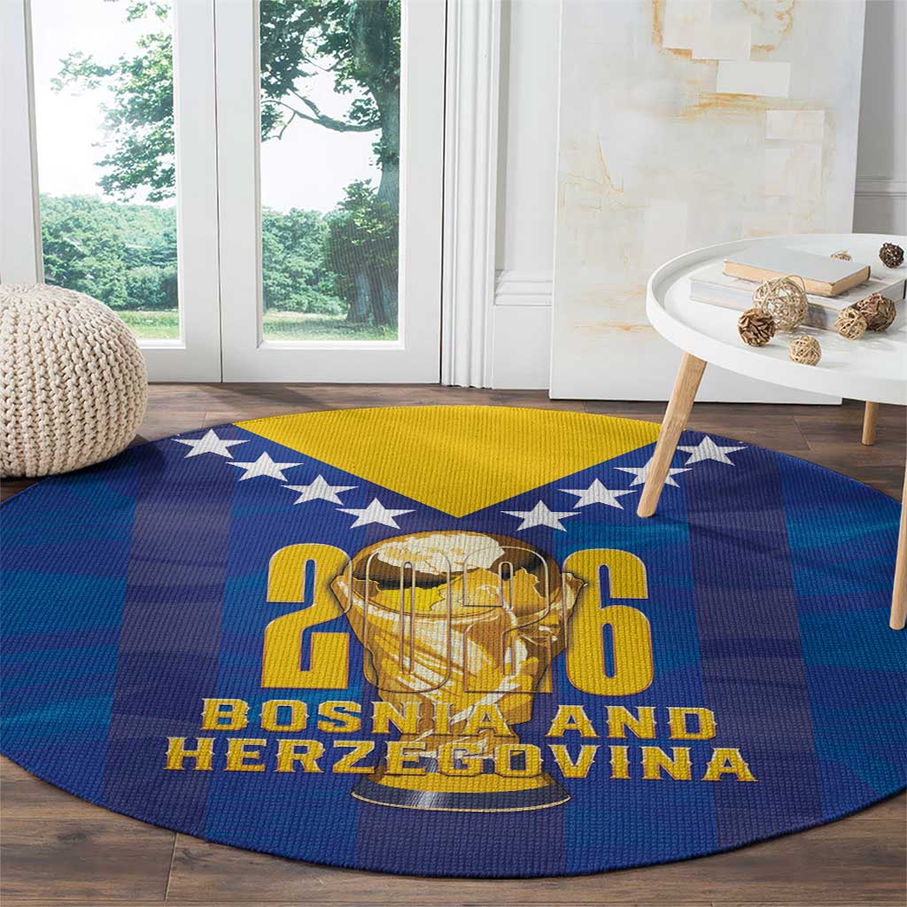 Football 2026 Bosnia And Herzegovina Round Carpet Trophy Style