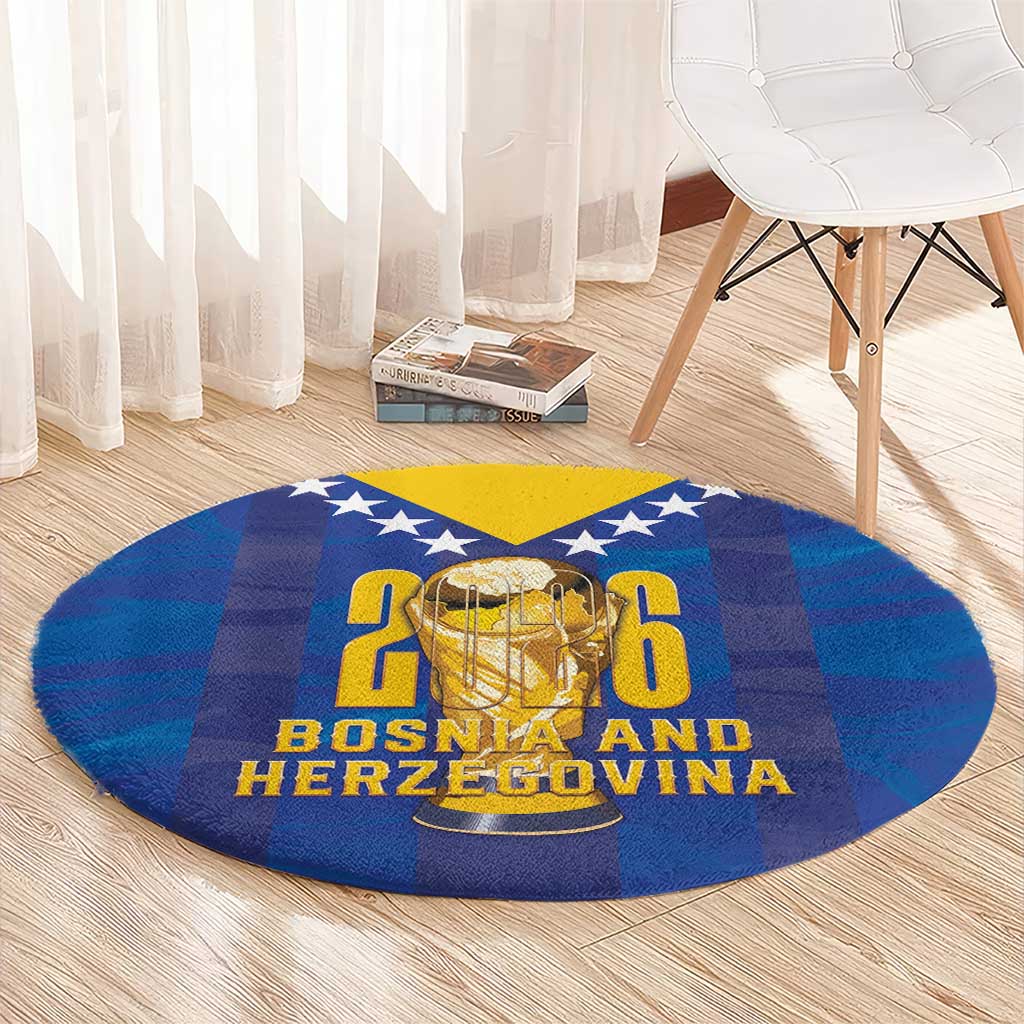 Football 2026 Bosnia And Herzegovina Round Carpet Trophy Style