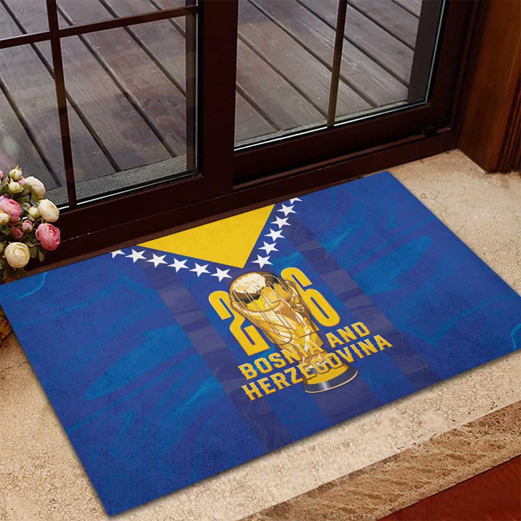 Football 2026 Bosnia And Herzegovina Rubber Doormat Trophy Style