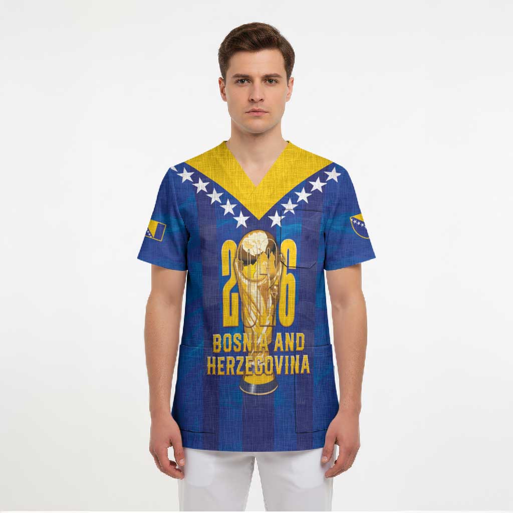 Custom Football 2026 Bosnia And Herzegovina Scrub Top Trophy Style