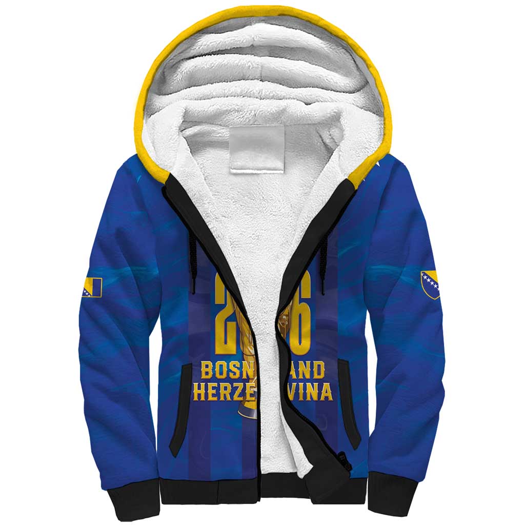 Custom Football 2026 Bosnia And Herzegovina Sherpa Hoodie Trophy Style