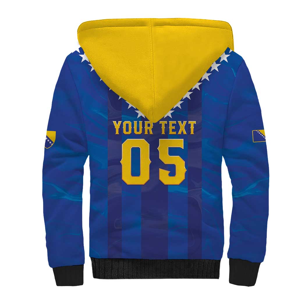 Custom Football 2026 Bosnia And Herzegovina Sherpa Hoodie Trophy Style