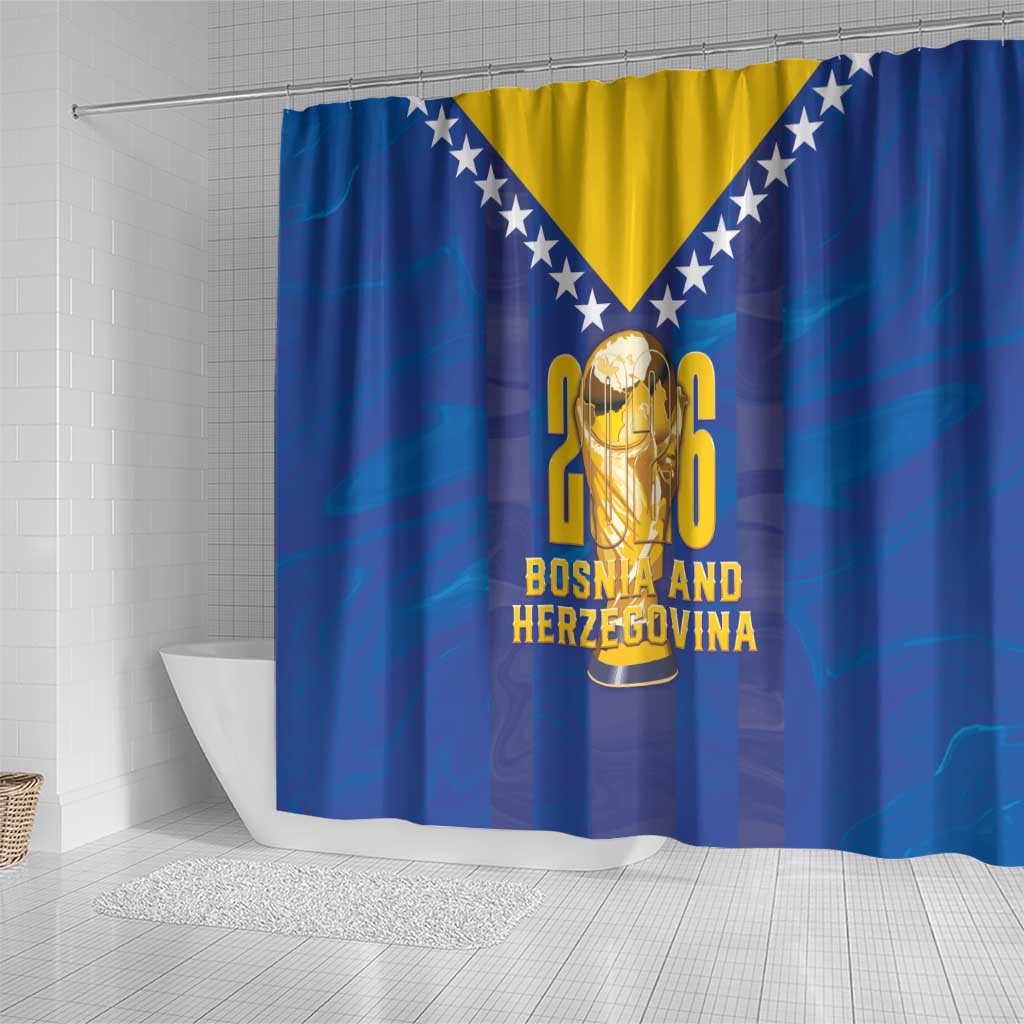 Football 2026 Bosnia And Herzegovina Shower Curtain Trophy Style