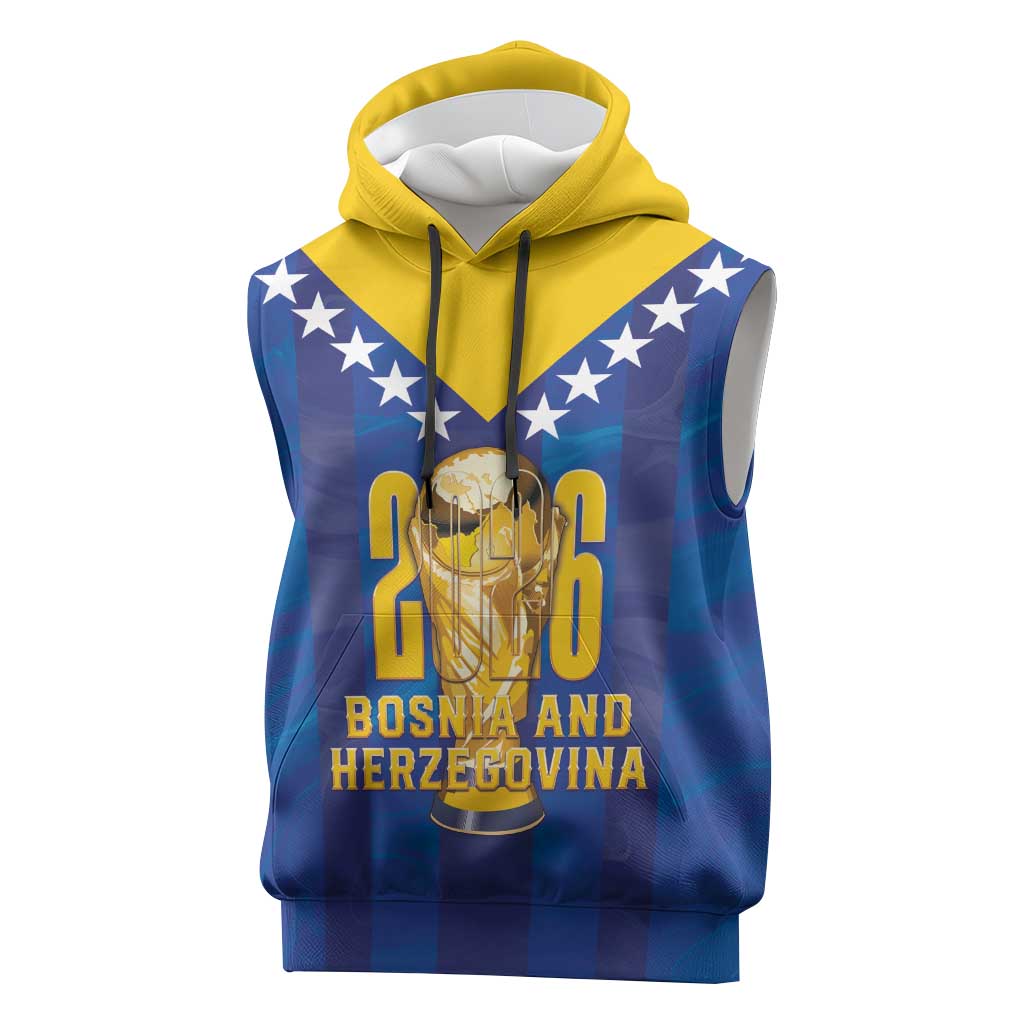 Custom Football 2026 Bosnia And Herzegovina Sleeveless Hoodie Trophy Style