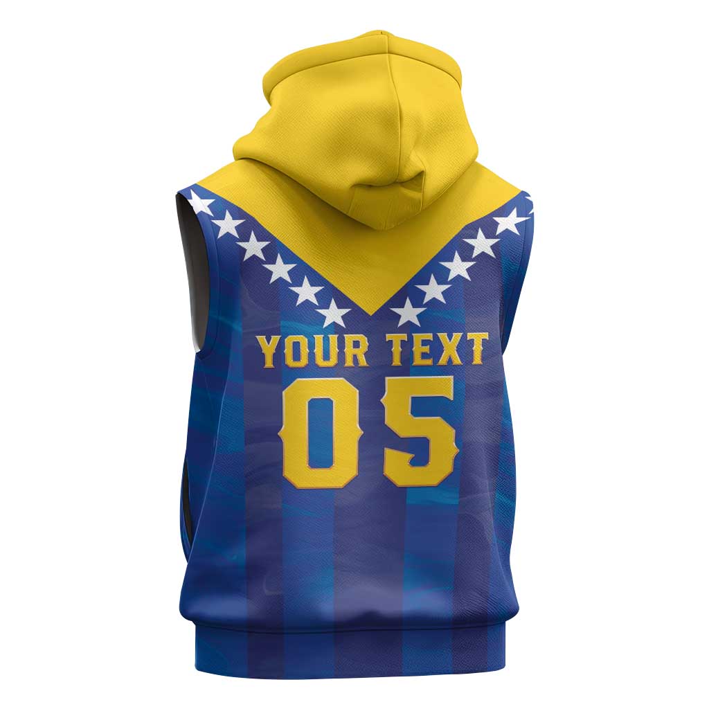 Custom Football 2026 Bosnia And Herzegovina Sleeveless Hoodie Trophy Style