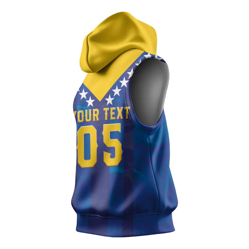 Custom Football 2026 Bosnia And Herzegovina Sleeveless Hoodie Trophy Style