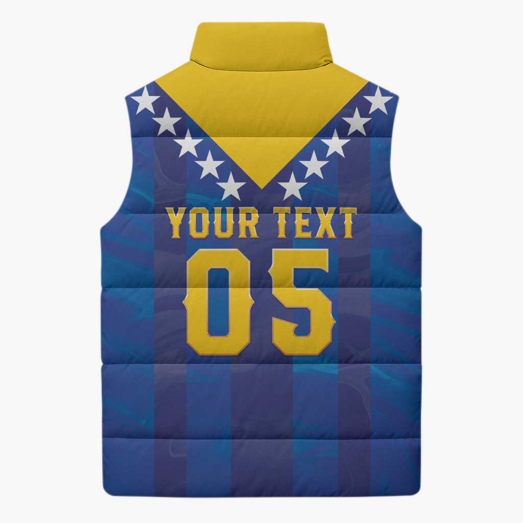 Custom Football 2026 Bosnia And Herzegovina Sleeveless Puffer Jacket Trophy Style