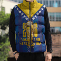Custom Football 2026 Bosnia And Herzegovina Sleeveless Puffer Jacket Trophy Style