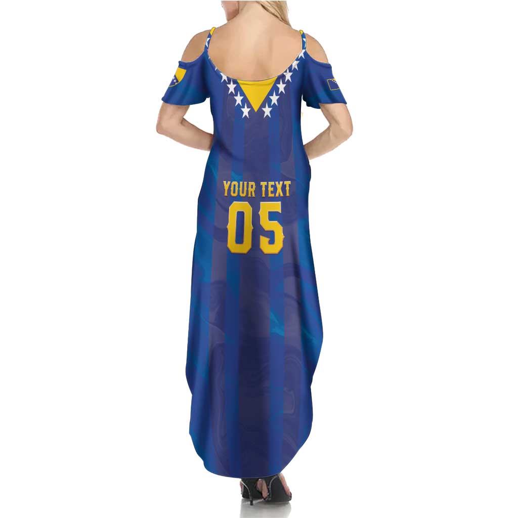 Custom Football 2026 Bosnia And Herzegovina Summer Maxi Dress Trophy Style