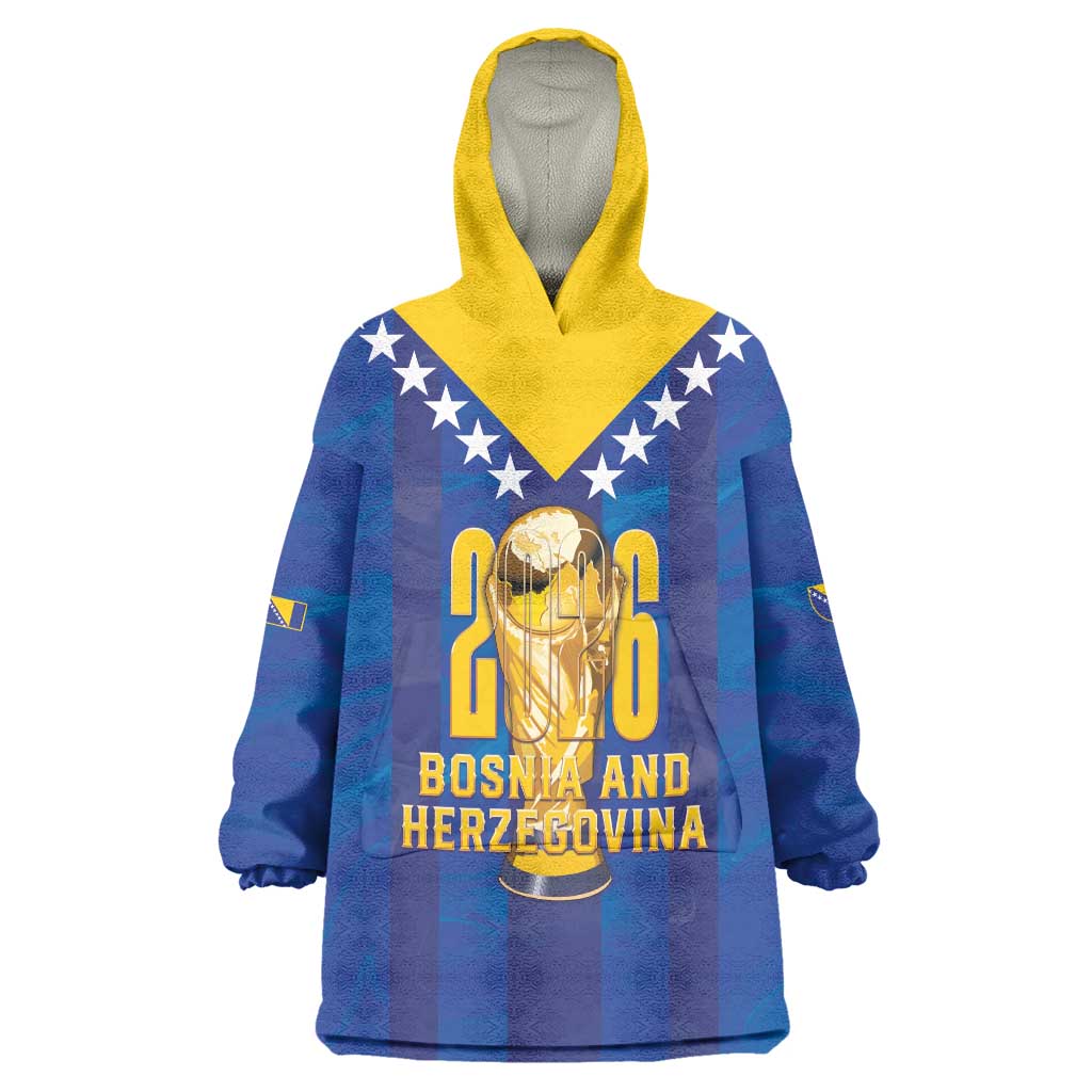 Custom Football 2026 Bosnia And Herzegovina Wearable Blanket Hoodie Trophy Style