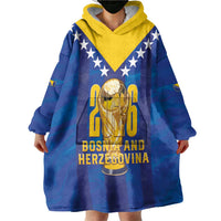 Custom Football 2026 Bosnia And Herzegovina Wearable Blanket Hoodie Trophy Style