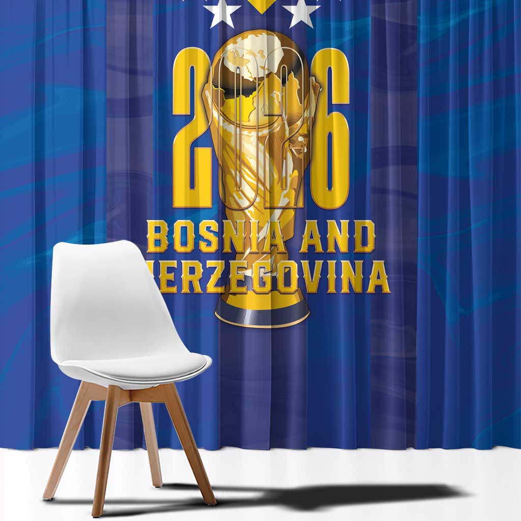Football 2026 Bosnia And Herzegovina Window Curtain Trophy Style