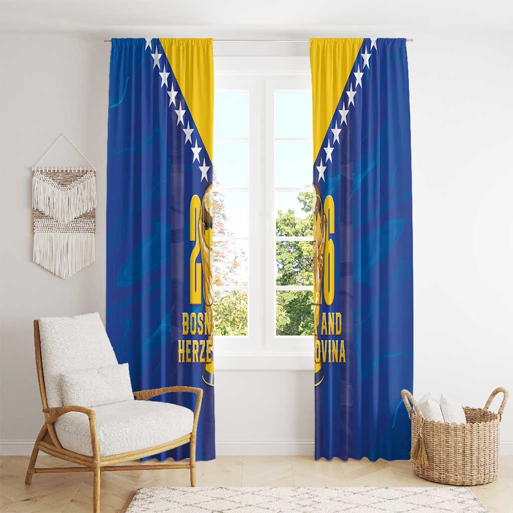Football 2026 Bosnia And Herzegovina Window Curtain Trophy Style