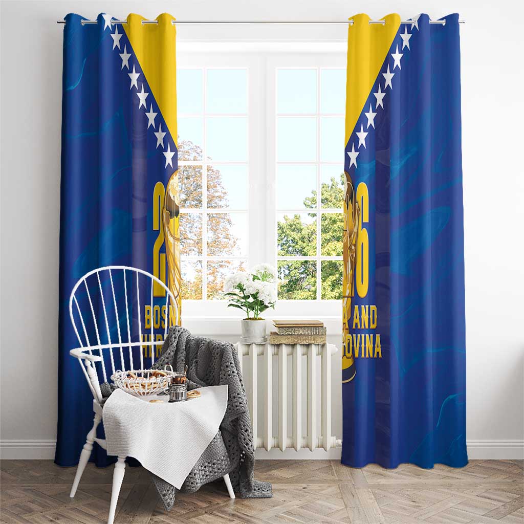 Football 2026 Bosnia And Herzegovina Window Curtain Trophy Style