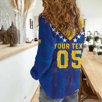 Custom Football 2026 Bosnia And Herzegovina Women Casual Shirt Trophy Style