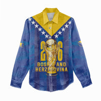 Custom Football 2026 Bosnia And Herzegovina Women Casual Shirt Trophy Style